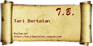 Tari Bertalan névjegykártya